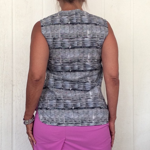 KATE SPADE BLUE & WHITE STRIPED SLEEVELESS TANK TOP SMALL - Picture 3 of 8